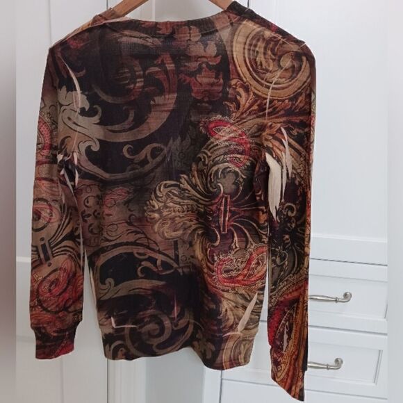 NY Collection Paisley Gold Studded Cardigan - Picture 6 of 15